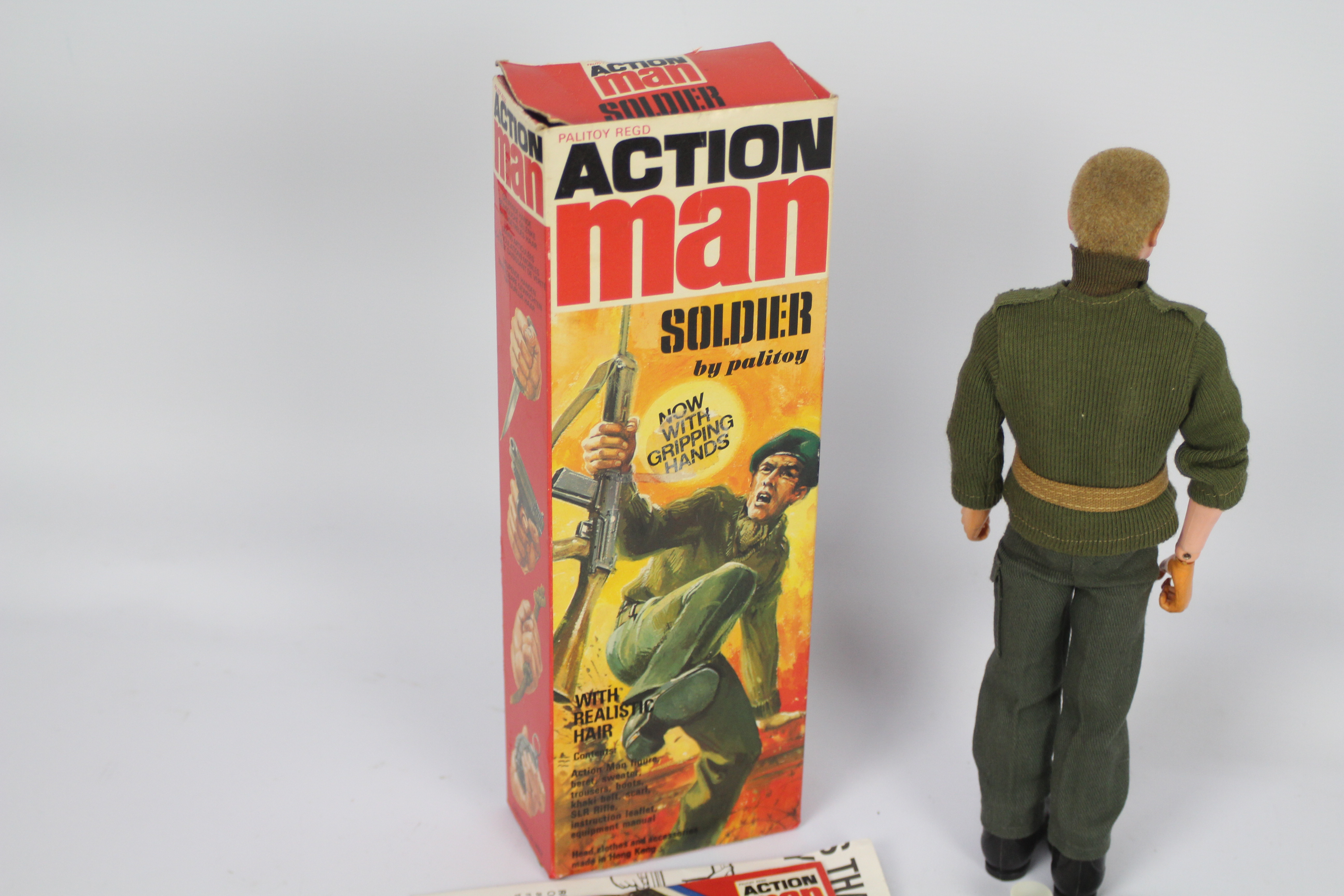 Palitoy Action Man - A boxed vintage Action Man Soldier with Gripping Hands. - Image 7 of 8