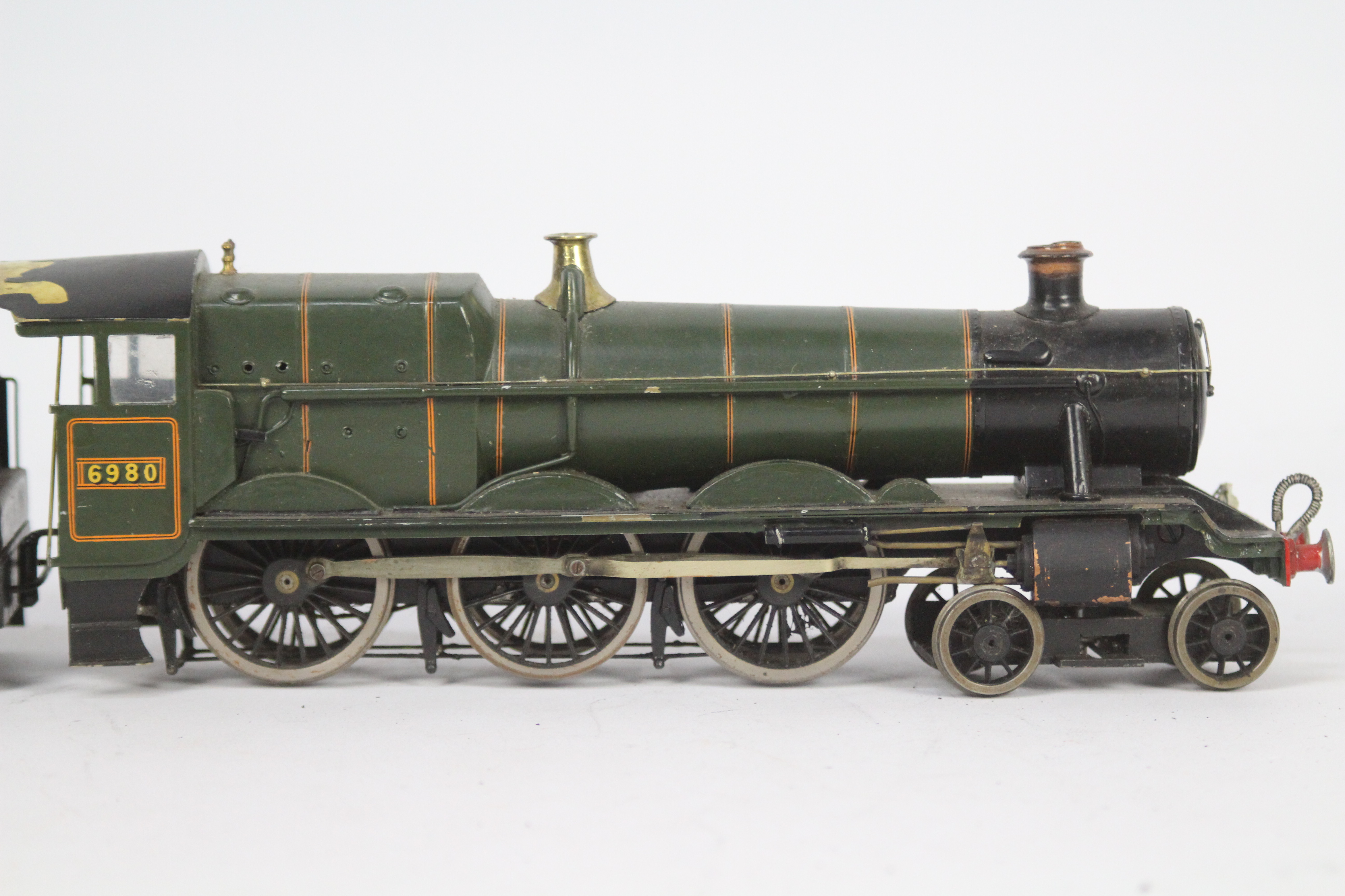 Unknown Maker - A powered brass O gauge GWR Modified Hall Class 4-6-2 loco number 6980. - Image 6 of 9