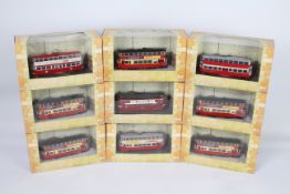 Corgi - Original Omnibus - 9 x boxed Feltham Tram models in 1:76 scale including one in Sunderland