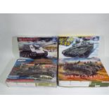 Dragon, Italeri - Four boxed 1:35 scale plastic model tank kits.