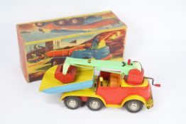 Blomer & Schuler - A rare 1950s tinplate clockwork 6 wheeled dumper truck made by B&S in West