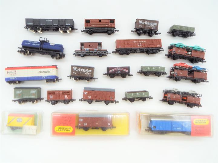 Hornby Minitrix, Graham Farish - 21 x N gauge Rolling Stock items to include car transporters,