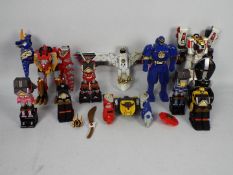 Bandai - Power Rangers - A collection of figures including White Tigerzord, Megazord Ninjor,