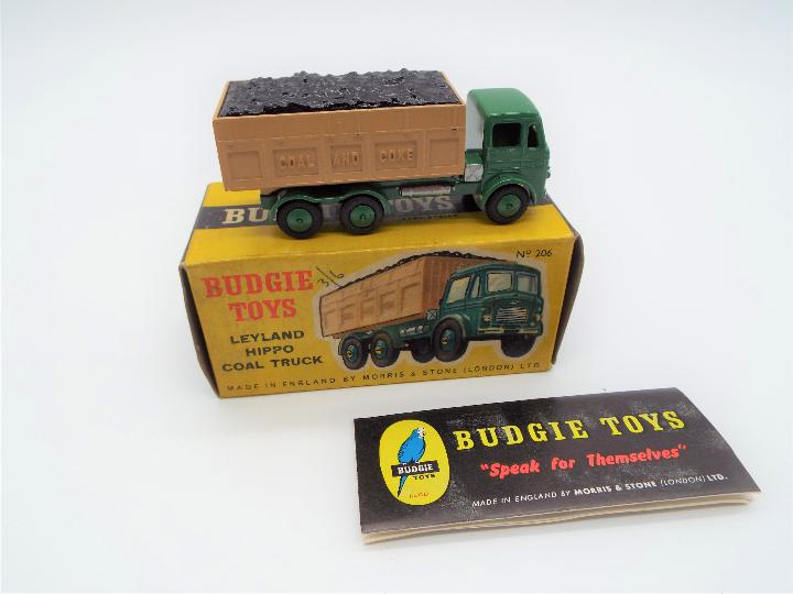Budgie Toys - a Leyland Hippo Coal Truck # 206, green cab and chassis with fawn truck, - Image 2 of 2