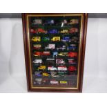 Lledo - Days Gone - 3 x wooden wall mounted 8 shelf display cabinets containing 117 vehicles