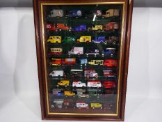 Lledo - Days Gone - 3 x wooden wall mounted 8 shelf display cabinets containing 117 vehicles