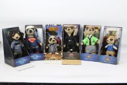 Meerkats - 6 x Meerkat soft toys, Safari Oleg, Maiya, Bogdan, Agent Maiya and two limited editions,