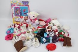 Build-a-Bear - A mixed lot of Build-a-Bear shoes and 6 x bears - Lot includes a pink-coloured 'I