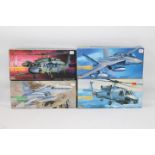 Hasegawa - Four boxed 1:72 scale plastic military aircraft model kits.