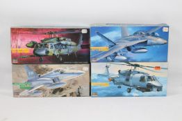 Hasegawa - Four boxed 1:72 scale plastic military aircraft model kits.