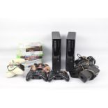 X-Box - a collection including 2 X-Box consoles, 5 controllers, power leads,