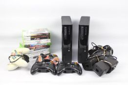 X-Box - a collection including 2 X-Box consoles, 5 controllers, power leads,