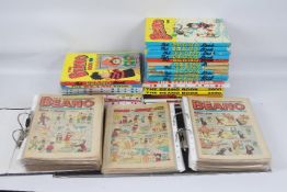 The Beano comics and annuals. An excess of 80 1970's comics in plastic wallets.