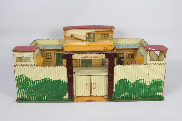 Golden Toys - A vintage wooden toy Wild West style fort marked Golden made in Sweden on the bottom. - Image 2 of 4