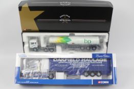 Corgi - two 1:50 scale boxed sets comprising Oakfield Haulage Scania issued in a limited edition #