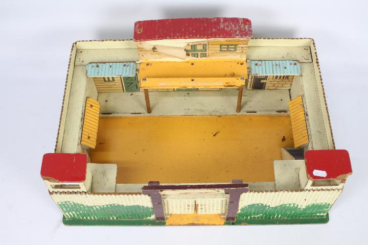 Golden Toys - A vintage wooden toy Wild West style fort marked Golden made in Sweden on the bottom. - Image 3 of 4