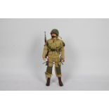 Dragon - An unboxed Dragon 12" action figure of a WW2 US Airborne Paratrooper Sergeant.