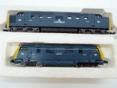 Lima and Trix - two N gauge model diesel electric locomotives,