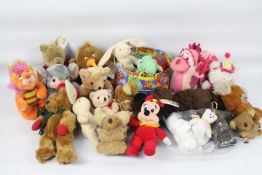 Ty Beanies - Gund - Russ - Hasbro - Chubbley - 24 x soft toys including Winnie The Pooh,