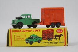 Dinky Toys - A boxed Dinky Dublo #073 Land Rover and Horse Trailer.
