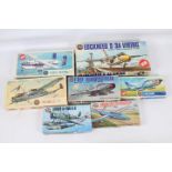 Airfix - A fleet of seven boxed 1:72 scale of predominately military aircraft plastic model kits.