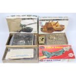 Tamiya, Airfix - Three boxed plastic model kits.