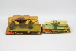 Dinky - 2 x Military gun models from the 1970s,