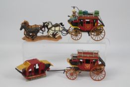 Britains - An unboxed Britains Overland Stage Coach with four horse team, driver (plus whip),