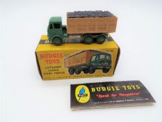 Budgie Toys - a Leyland Hippo Coal Truck # 206, green cab and chassis with fawn truck,