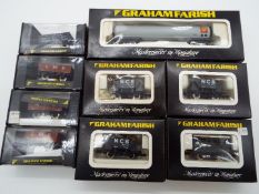 Graham Farish - 9 x boxed N gauge wagons, (various including 100 ton tanker bogie # 3702),