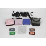 Nintendo - Game Boy - 3 x Game Boy Advance SP units in pink blue and silver, with two cases,