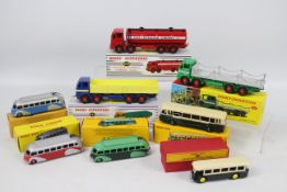 Atlas Dinky - 8 x boxed truck and bus models including Leyland Octopus Flatbed # 935,