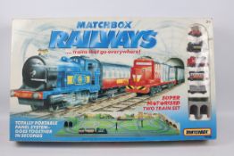 Matchbox - A rare boxed Matchbox Railways set # TN100. with two locos, a couch and a wagon.