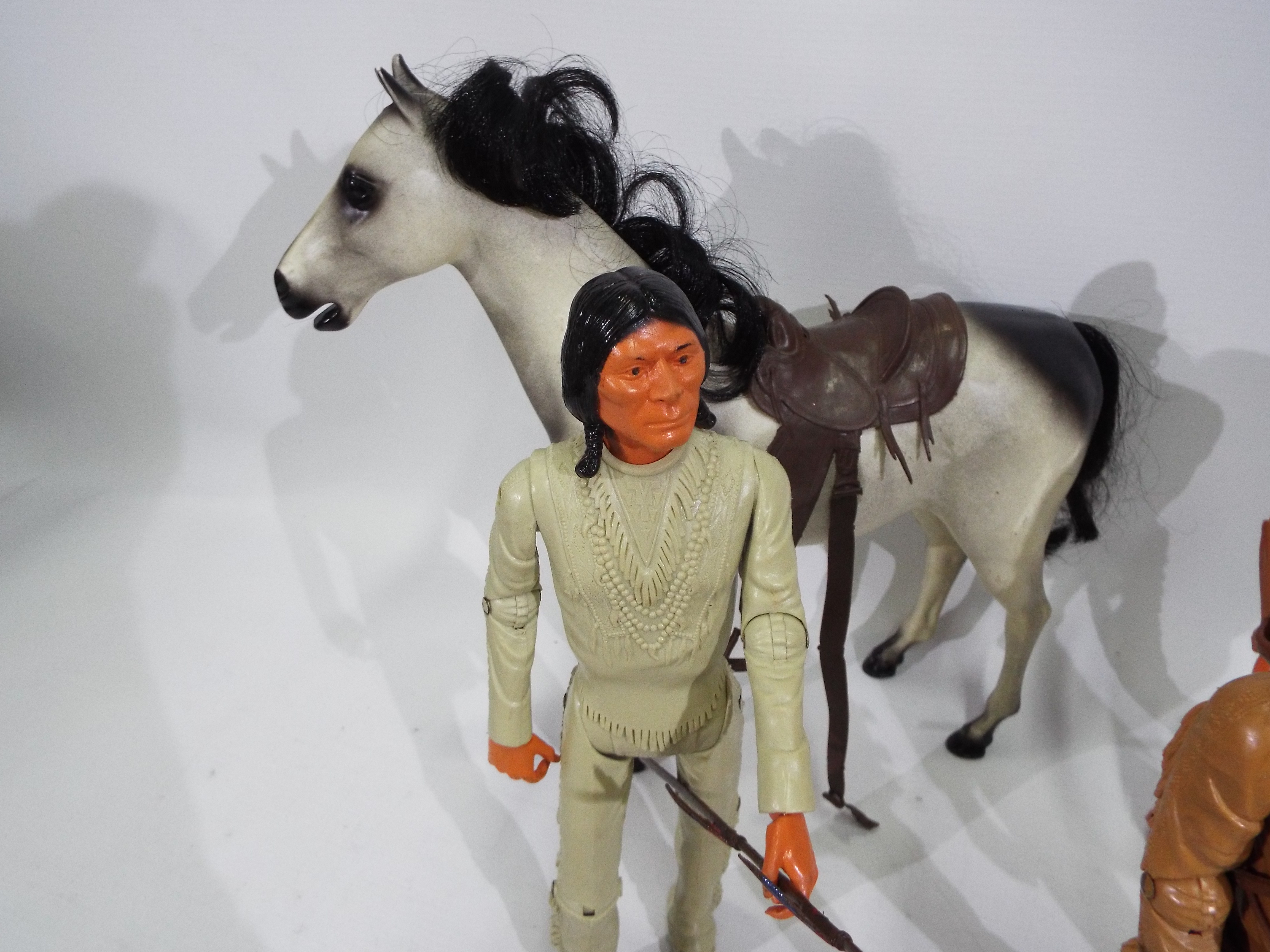 Marx, Johnny West - Four unboxed Marx 'Best of the West' 12" action figures with an unboxed horse. - Image 3 of 9