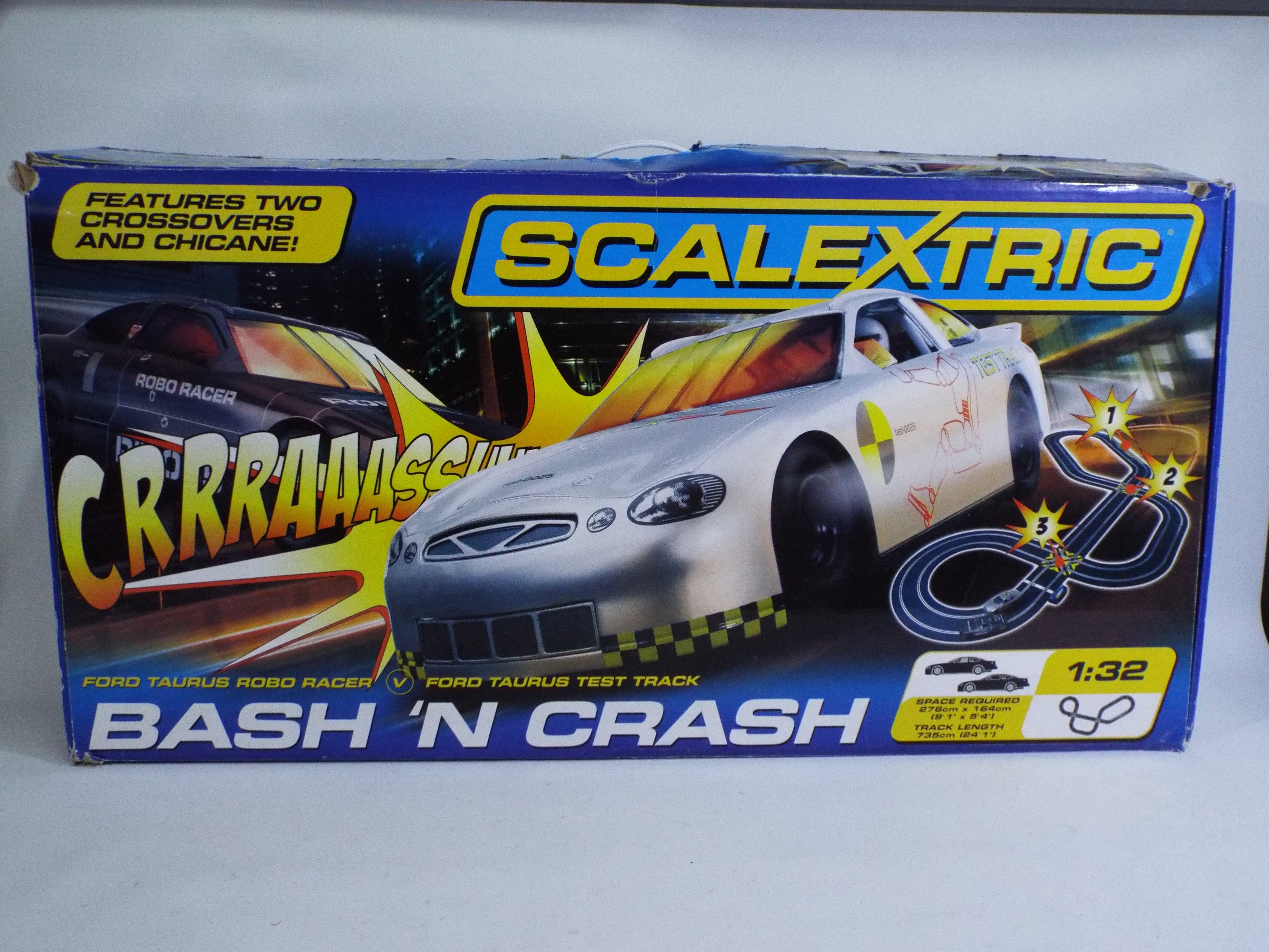 Scalextric - A boxed Scalextric 'Bash 'N Crash' racing set - The #C1259 racing set comes with 2 x