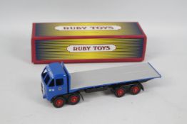 Ruby Toys - A rare limited edition white metal Scammell 8 Wheel Flatbed lorry in Pickfords livery #