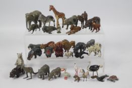 Britains - Johillco - Charbens - A group of 38 x vintage metal zoo animals including Pelican,