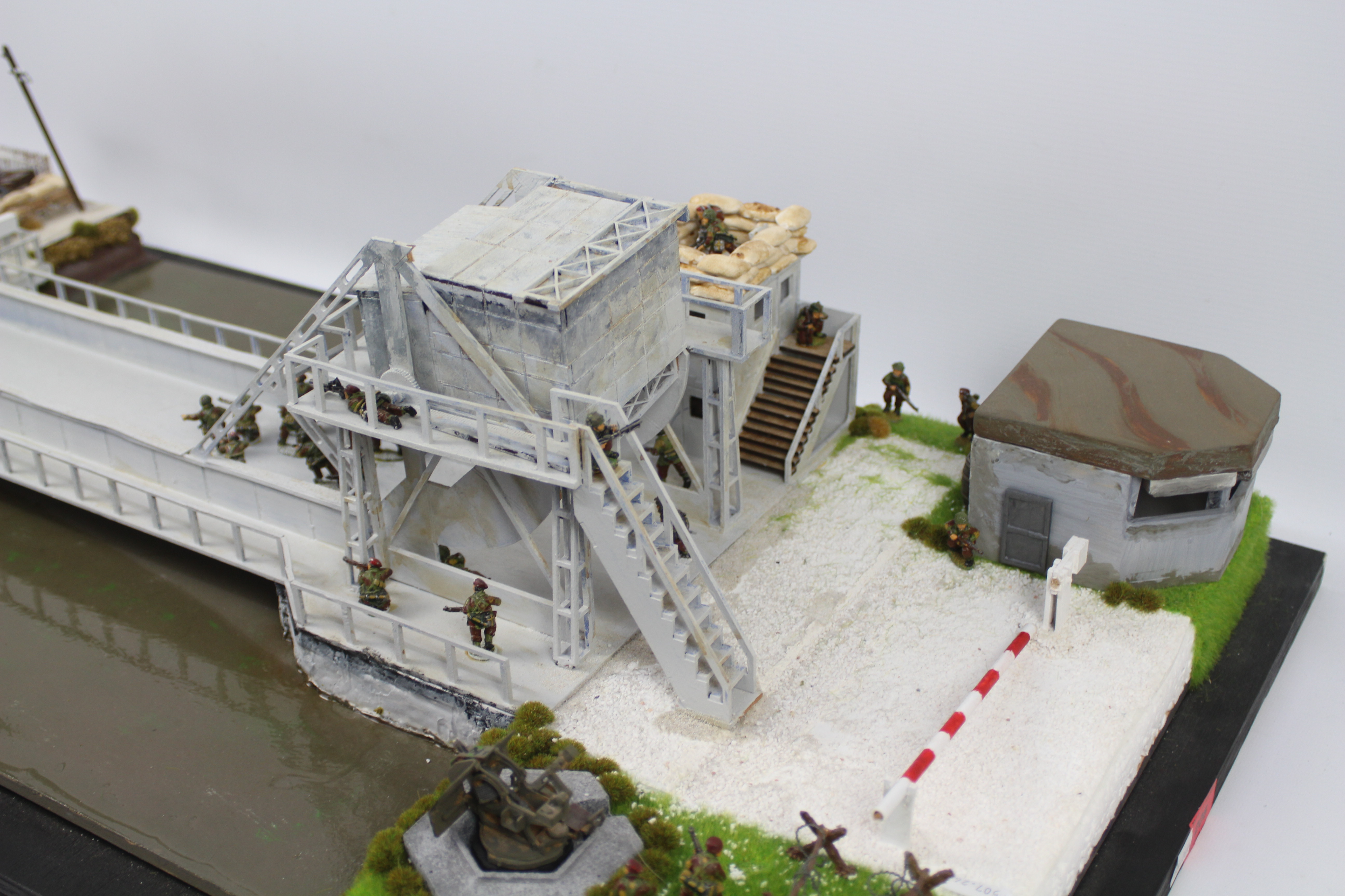 War Diorama - A war diorama set on a German river with a draw bridge. - Image 9 of 10