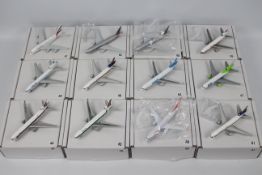 Gemini Jets and similar - A collection of 12 re-boxed diecast 1:400 scale model aircraft in various