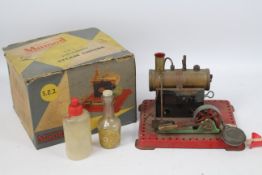 Mamod - A boxed Mamod Stationary Engine # S.E.2 with oiler and funnel.