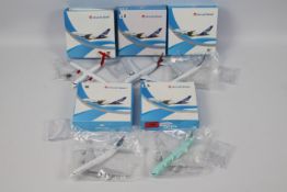 W Aircraft Models - A collection of 5 boxed diecast 1:400 scale model aircraft in various carrier