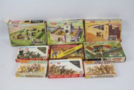 Airfix, Matchbox, Esci - Three boxed HO/OO scale Airfix plastic building model kits,