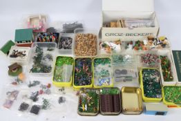 Britains - Garden - A collection of plastic Garden items including, brick sets, 10 x figures,