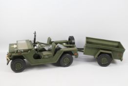 21st Century Toys - An unboxed 21st Century Toys 1:6 scale US Willys Jeep & Trailer with with