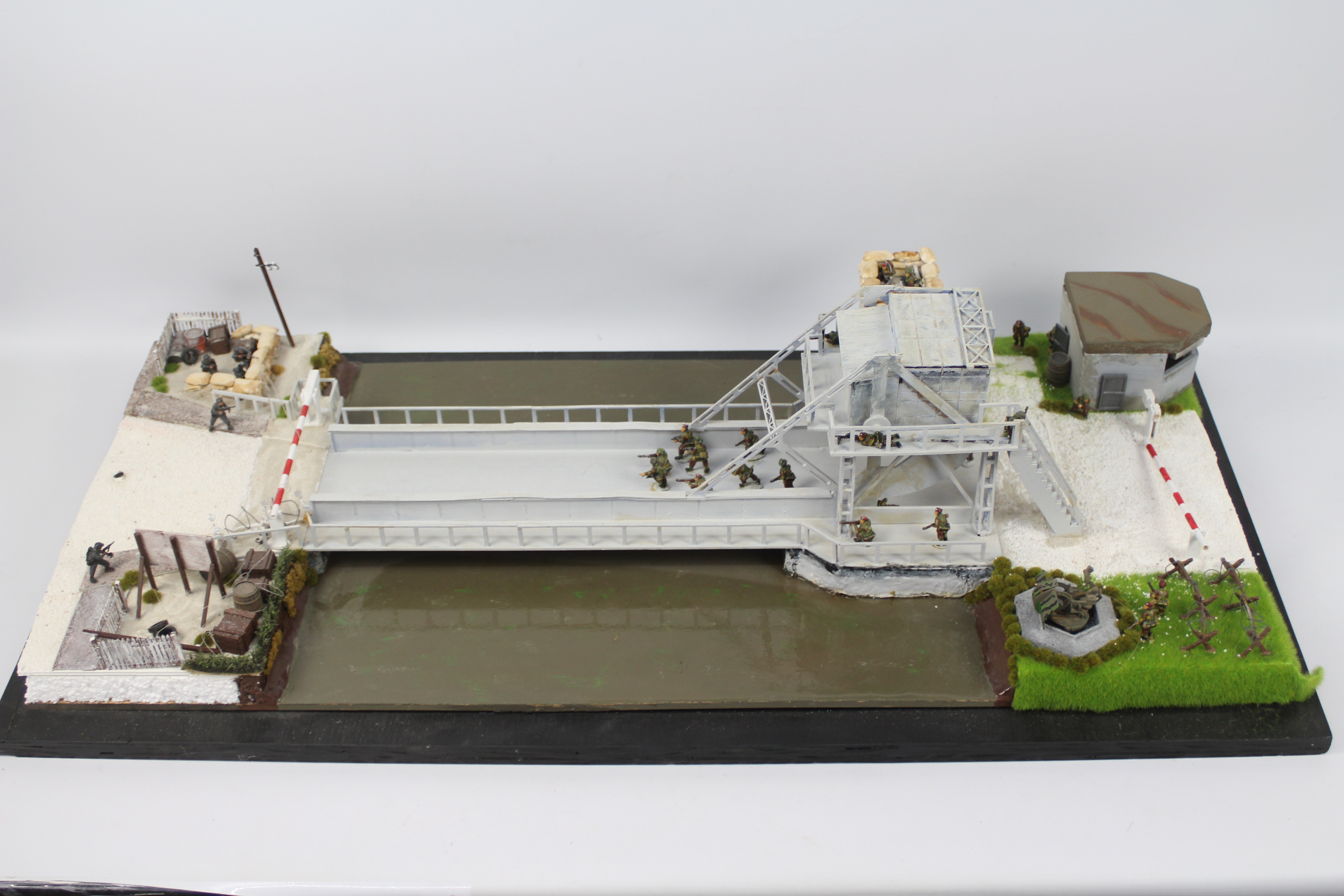 War Diorama - A war diorama set on a German river with a draw bridge.