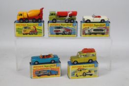 Matchbox - Superfast - 5 x boxed models, Land Rover Safari # 12, Foden Cement Mixer # 21,