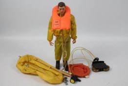 Palitoy, Action Man - A dark brown painted hard head Action Man in Breeches Buoy outfit.