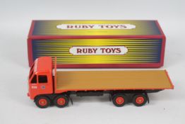 Ruby Toys - A rare limited edition white metal Scammell 8 Wheel Flatbed lorry in British Road