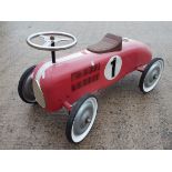 Vintage French Style Childres's racing car in pink (sunbleached) Item appears in excellent