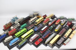 Days Gone - Lledo - Atlas and similar. In excess of 30 loose die cast model busses and trams.